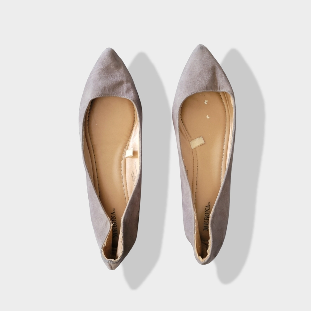 Merona Pointy toe flats, 11, gray